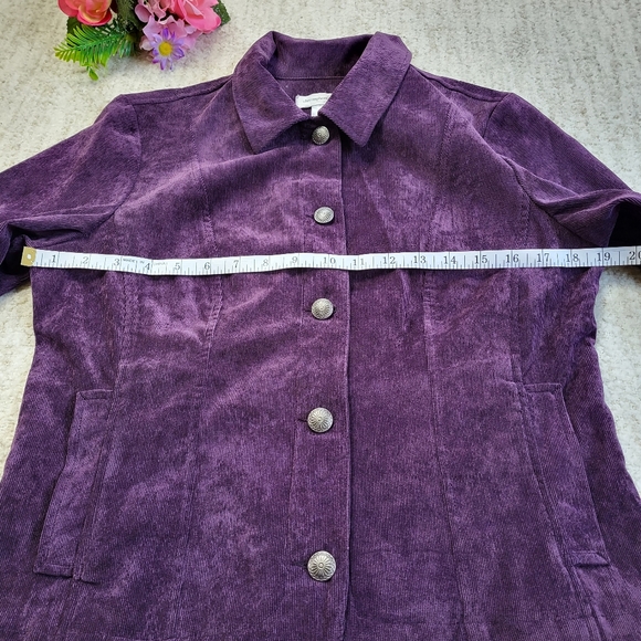 Christopher & Banks Purple Seamed Corduroy Button Front Jacket - Picture 7 of 10